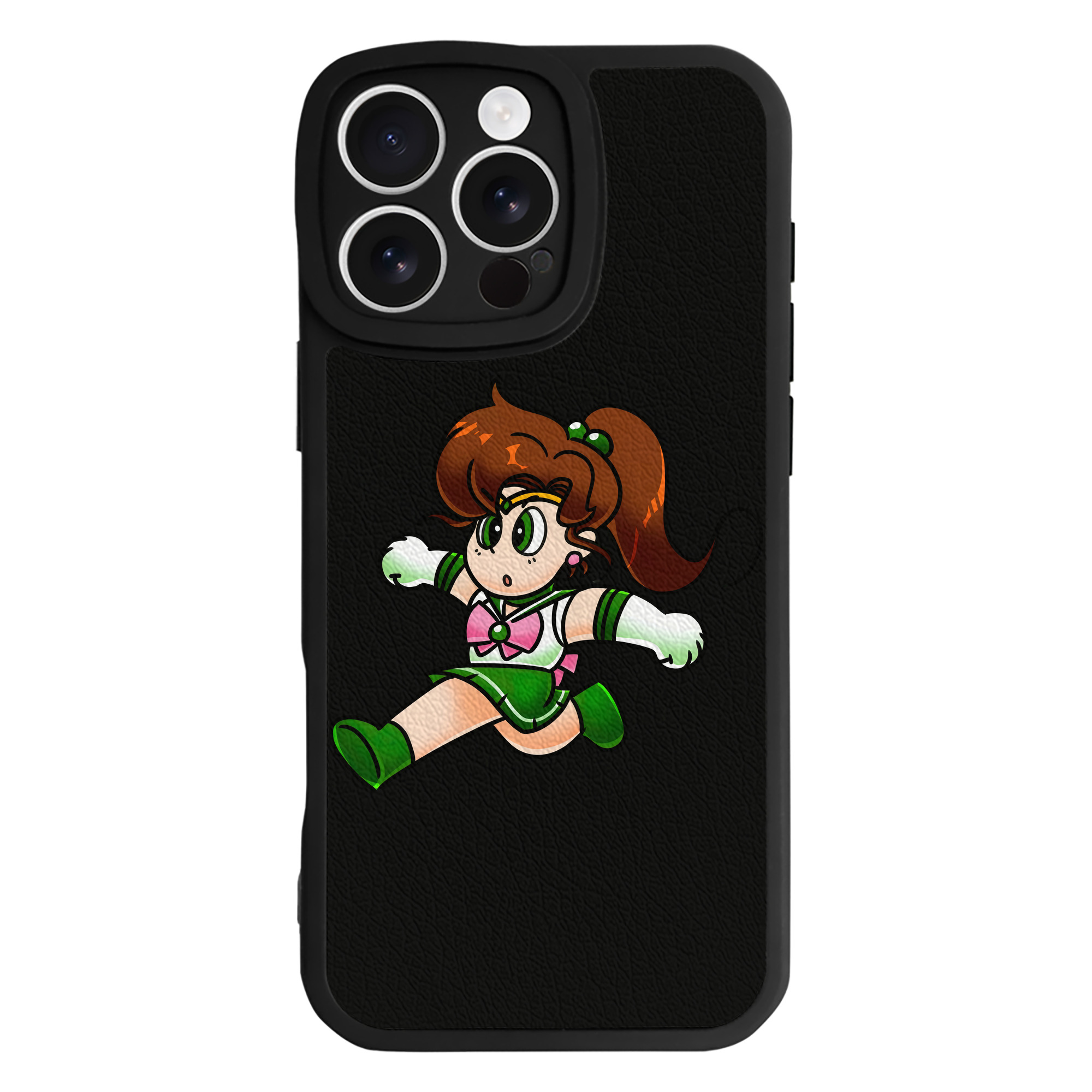 （画像用） 美少女戦士セーラームーン 木野 まこと きの まこと Sailor Moon Kino Makoto （セーラージュピター；Sailor Jupiter） 【iPhone 16シリーズ対応】シリコンスマホケース（レザー調） 材質：シリコン